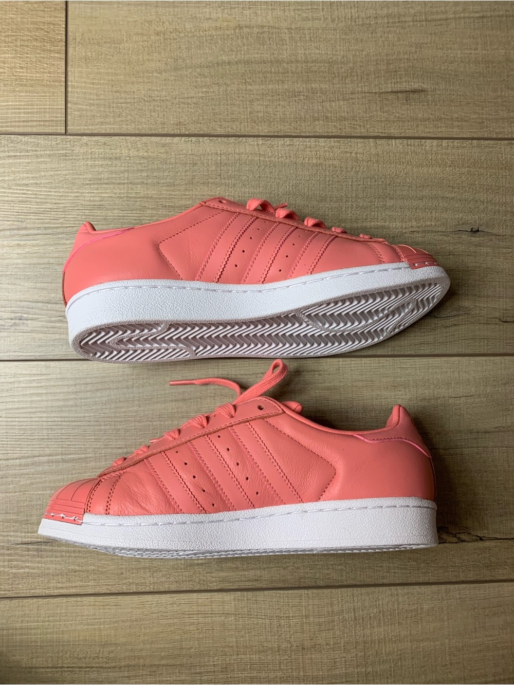 adidas Coral Low-Top Sneakers in Pink and White